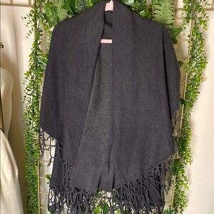 Elegant Black Fringe Shawl